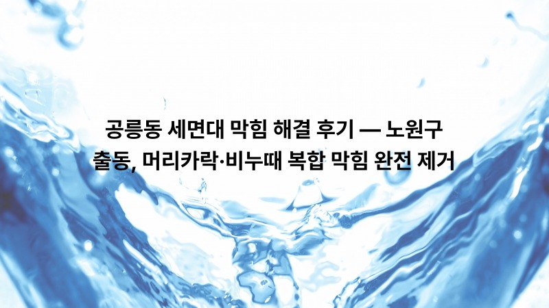 공릉동 세면대 막힘 해결 후기 — 노원구 출동, 머리카락·비누때 복합 막힘 완전 제거